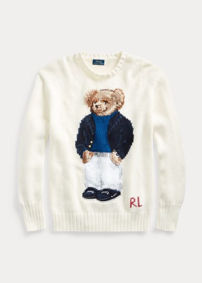 Sueter Polo Ralph Lauren Mujer Creme Multicolor - Polo Bear Crewneck - YNWTK1483